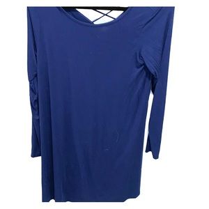 navy blue cross back dress